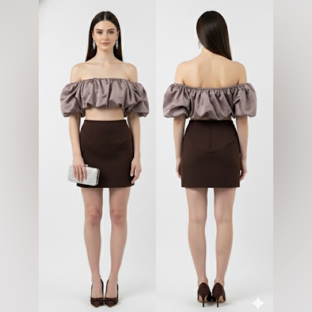 JONATHAN SIMKHAI Rare off shoulder duchess satin corset top size 4 NWOT